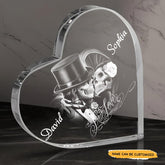 True Love - Customized Skull Couple Crystal Heart Anniversary Gifts - Wonder Skull